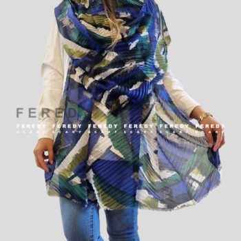 شال_طرحدار_آبی