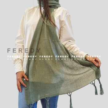 شال_نخی_پلیسه_سبز